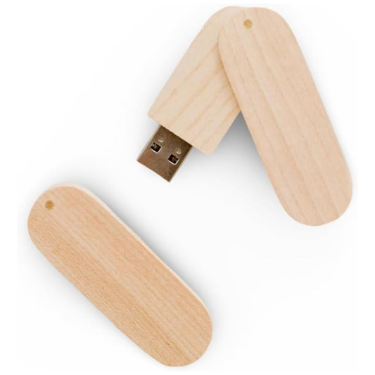 Maple Wood Round Cut with Swivel USB 3.0 High Speed