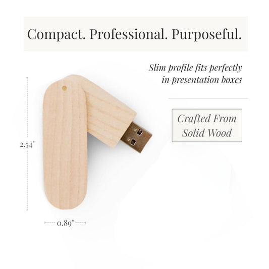 Maple Wood Round Cut with Swivel USB 3.0 High Speed