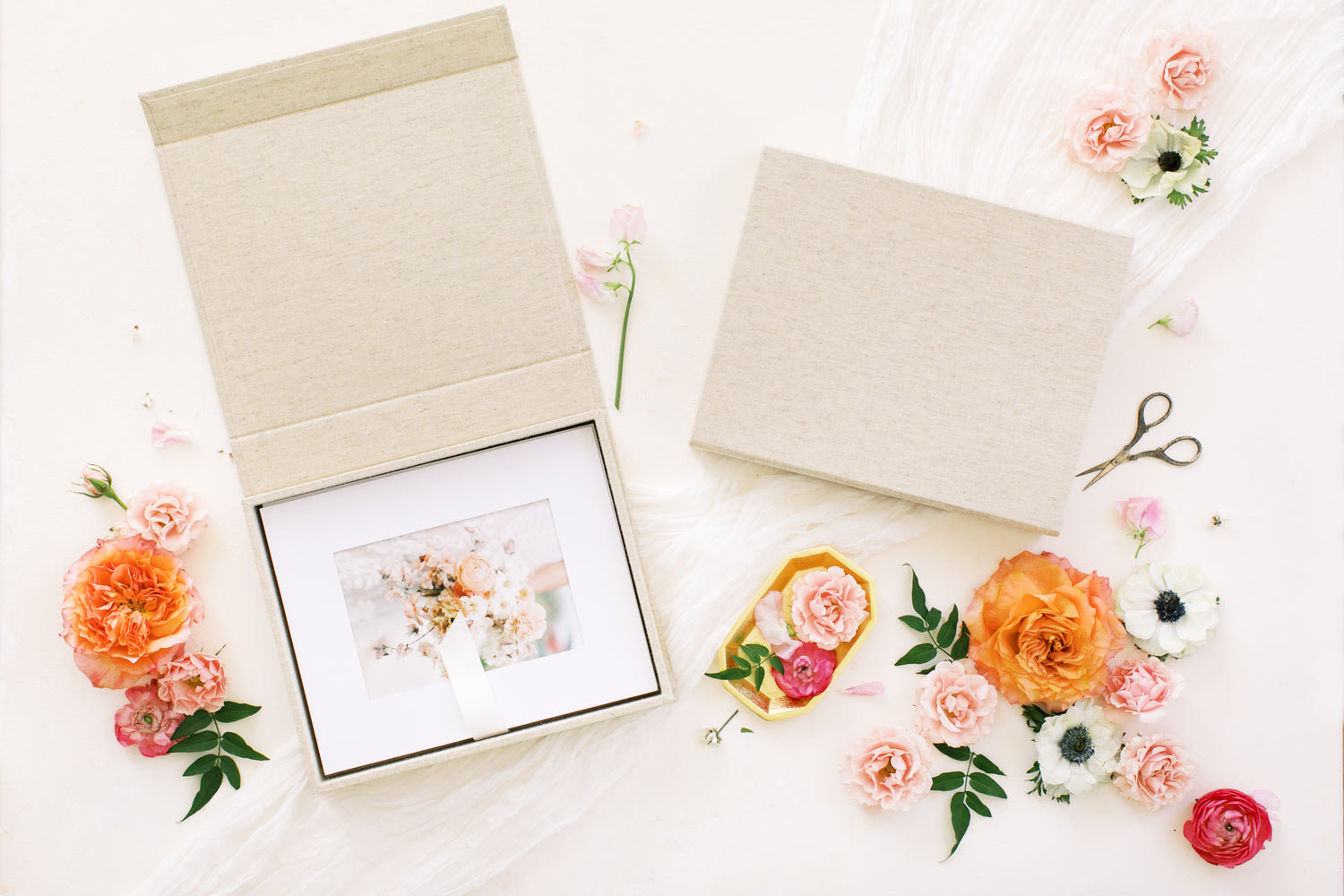 Linen Photo Boxes