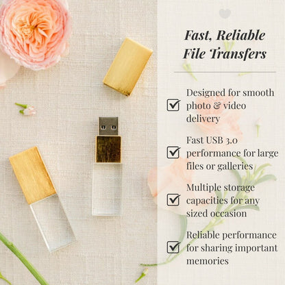 Brushed Gold Crystal USB 3.0 High Speed