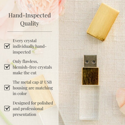 Brushed Gold Crystal USB 3.0 High Speed