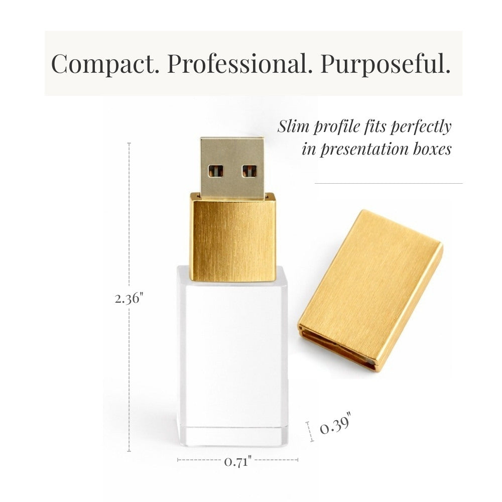 Brushed Gold Crystal USB 3.0 High Speed