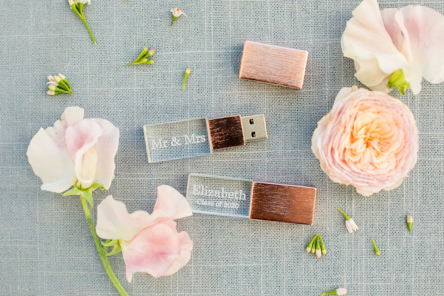 Brushed Rose Gold Crystal USB 3.0 High Speed