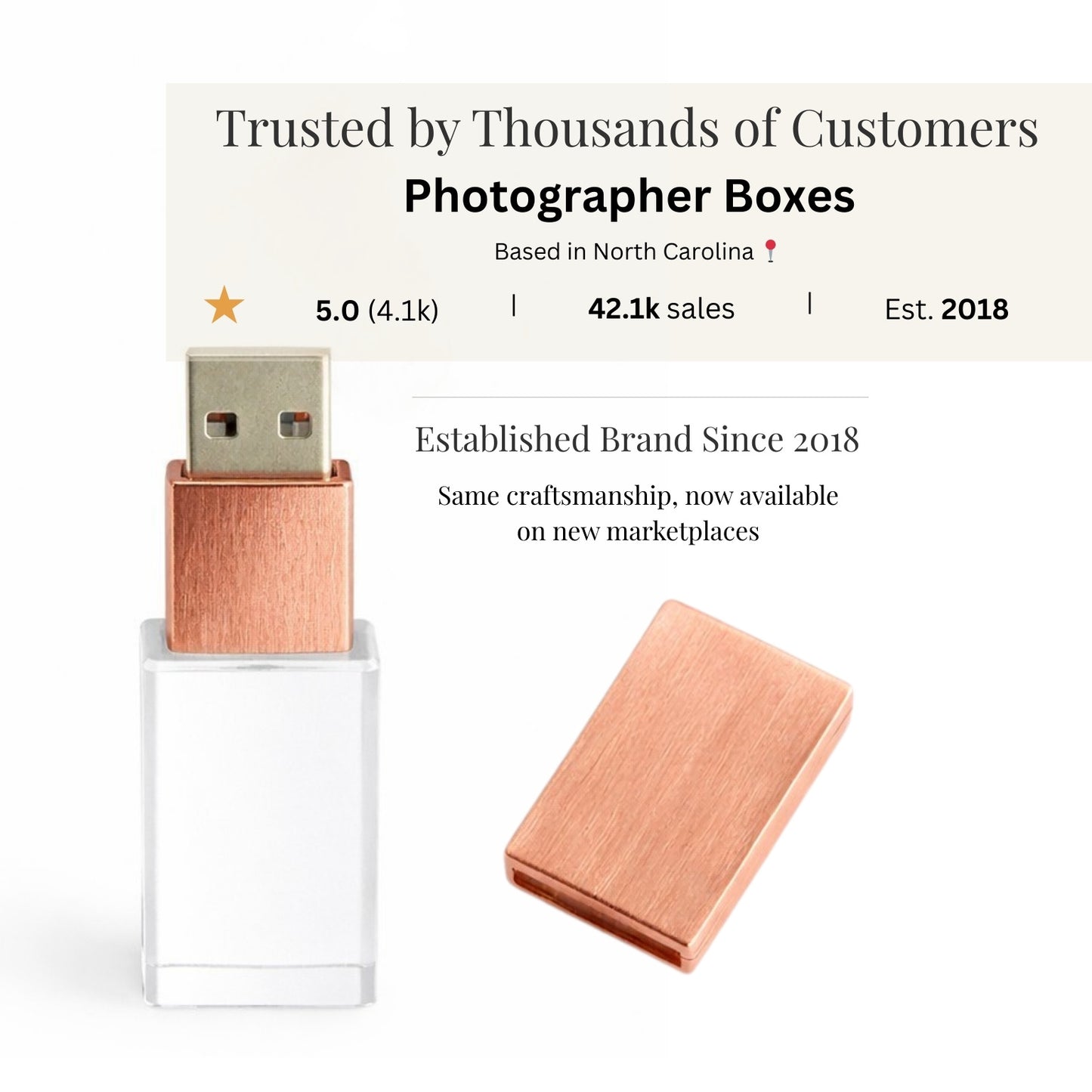 Brushed Rose Gold Crystal USB 3.0 High Speed