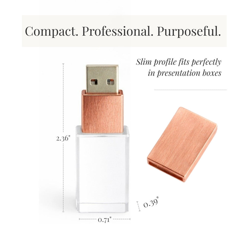 Brushed Rose Gold Crystal USB 3.0 High Speed