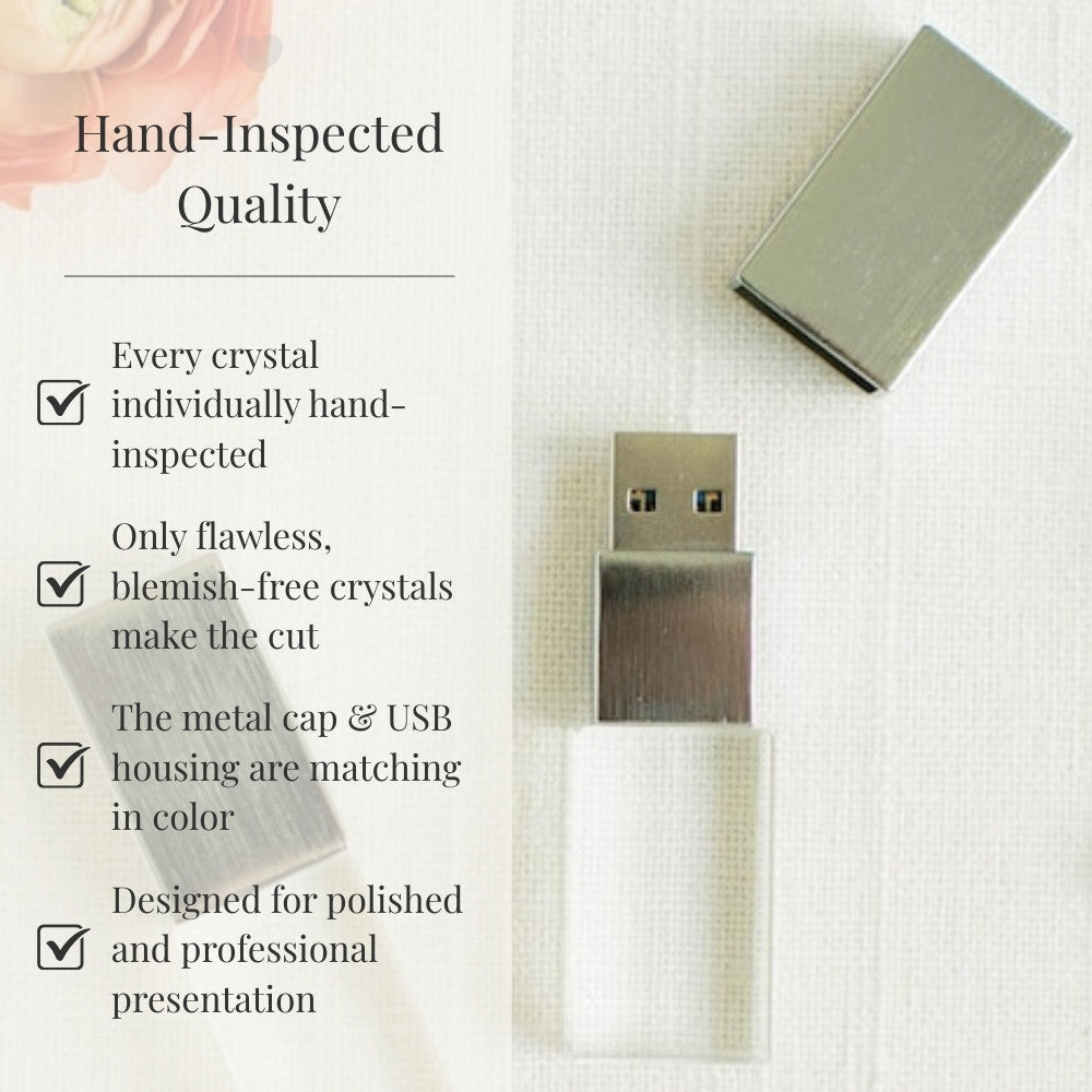 Brushed Silver Crystal USB 3.0 High Speed