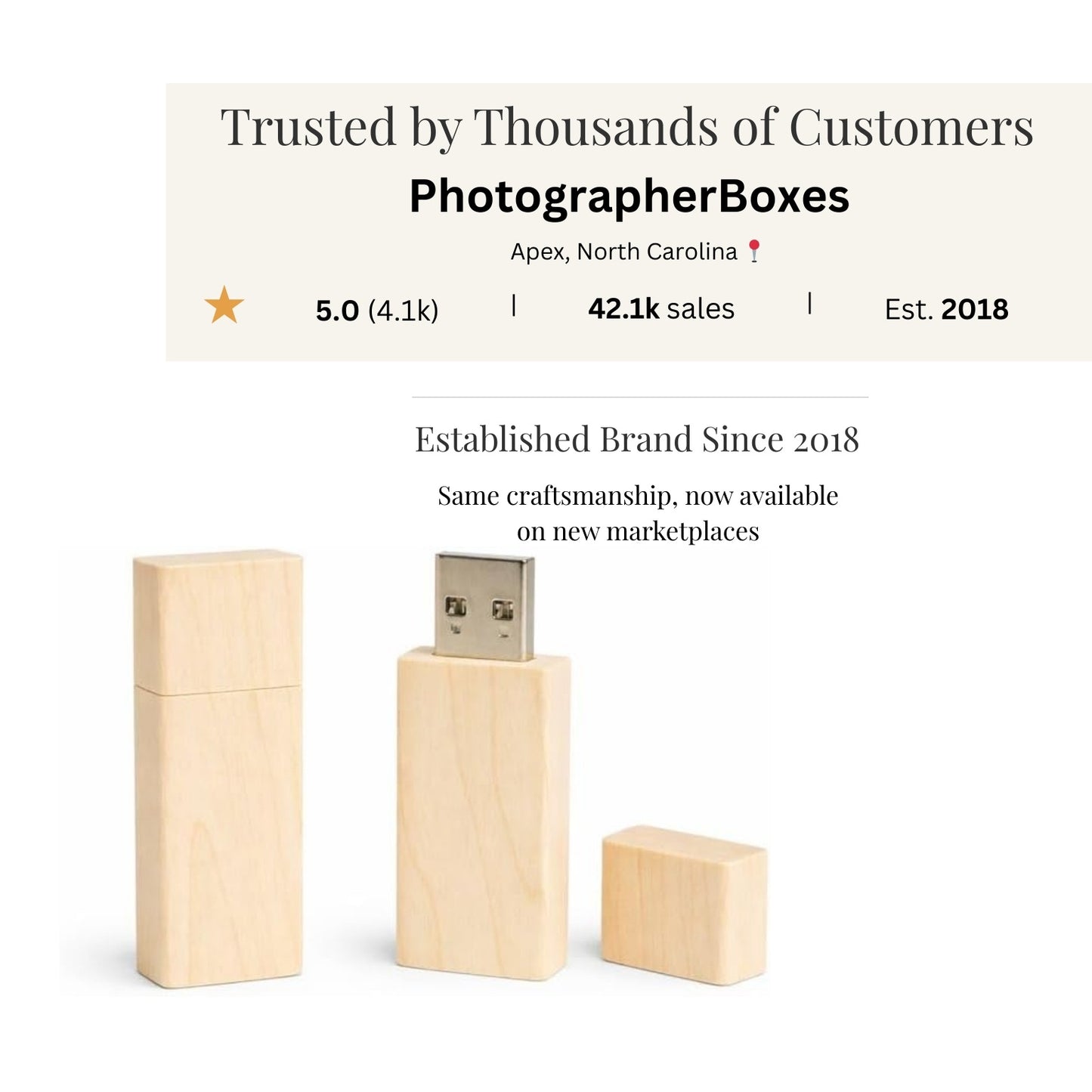 Maple Wood Square Cut with Cap USB 3.0 High Speed