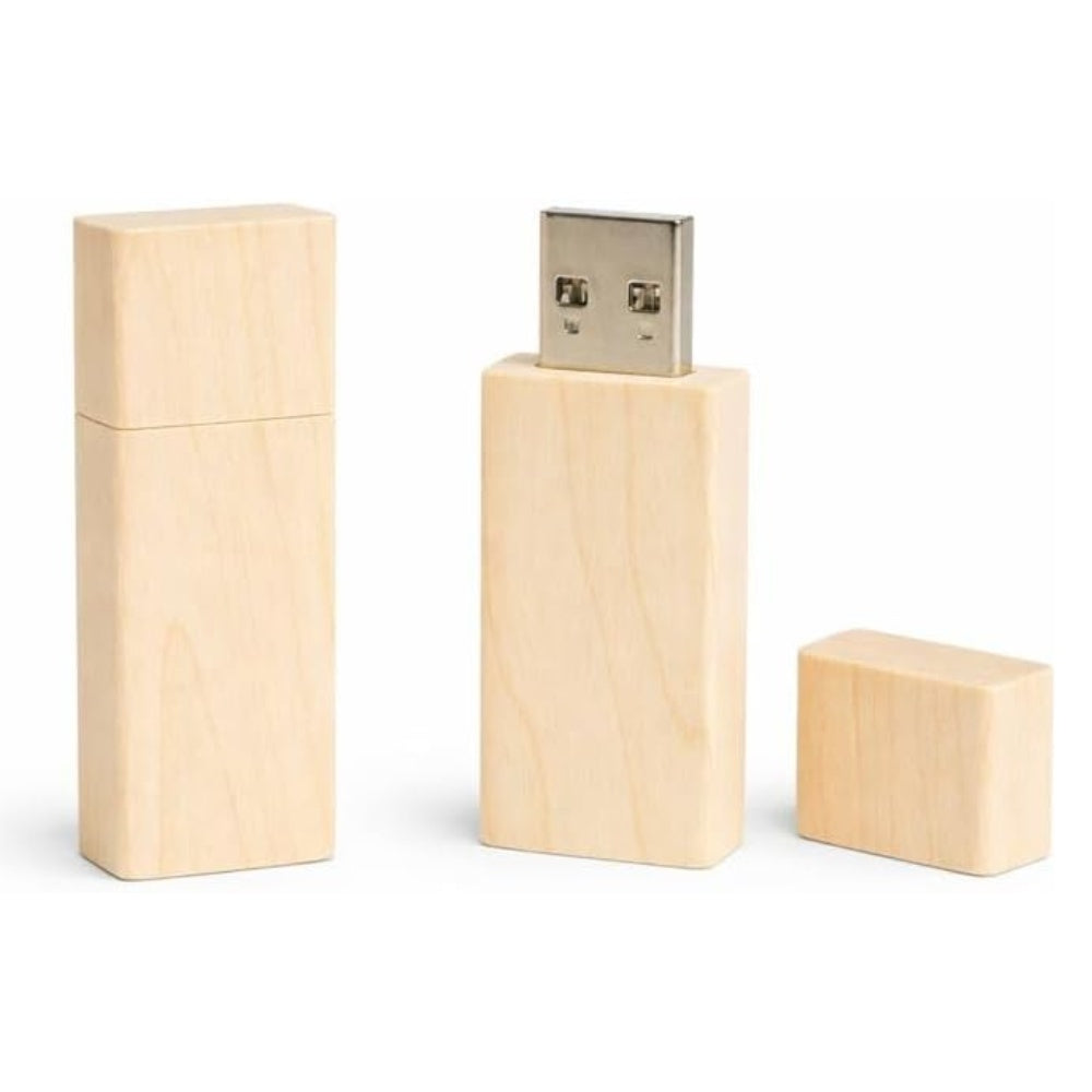 Maple Wood Square Cut with Cap USB 3.0 High Speed