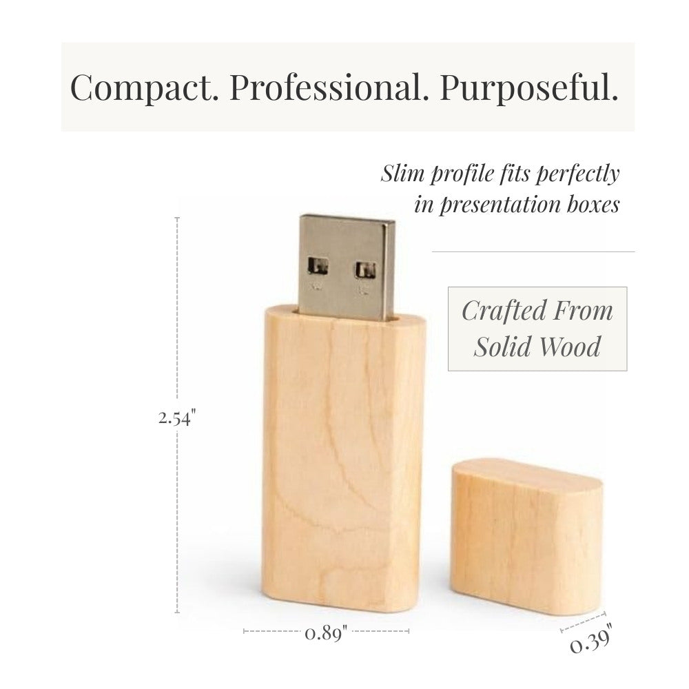 Maple Wood Square Cut with Cap USB 3.0 High Speed