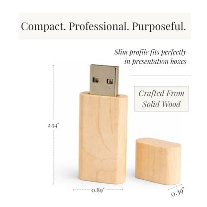 Maple Wood Square Cut with Cap USB 3.0 High Speed