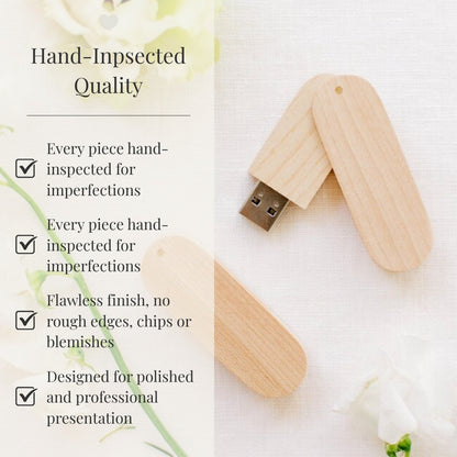 Maple Wood Round Cut with Swivel USB 3.0 High Speed