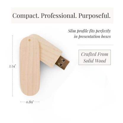 Maple Wood Round Cut with Swivel USB 3.0 High Speed