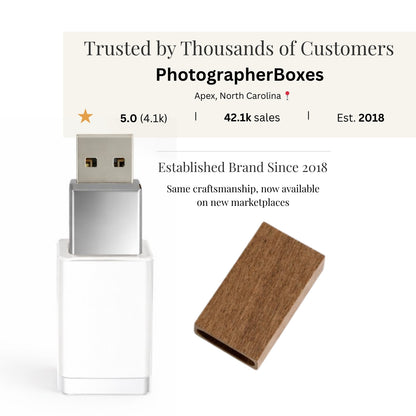 Walnut Wood and Crystal USB 3.0 High Speed