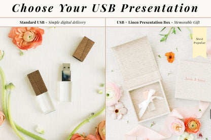 Walnut Wood and Crystal USB 3.0 High Speed