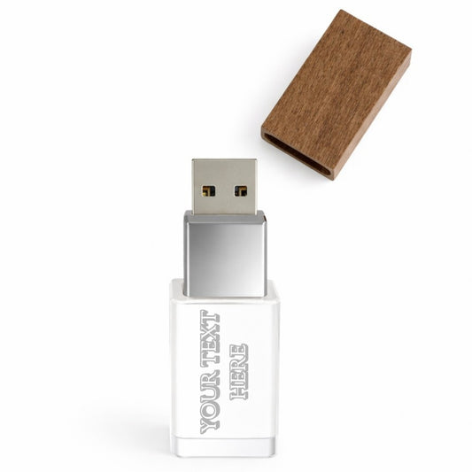 Walnut Wood and Crystal USB 3.0 High Speed