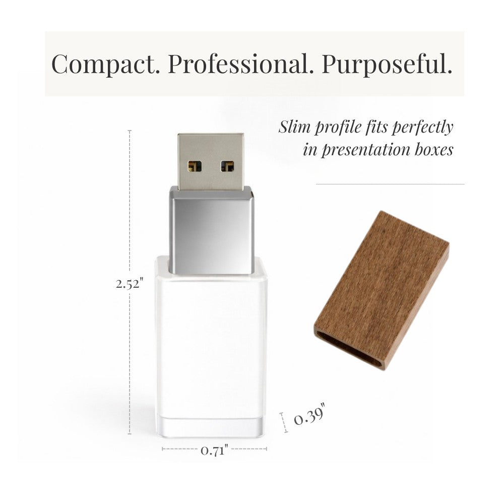 Walnut Wood and Crystal USB 3.0 High Speed