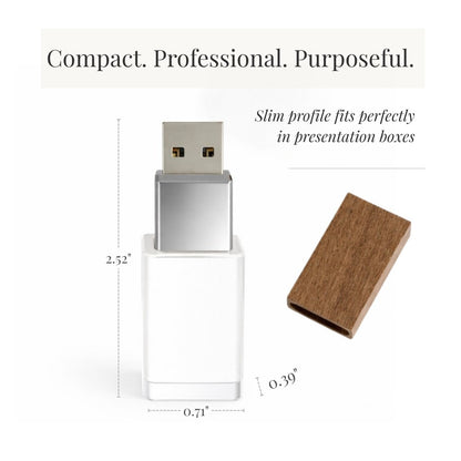 Walnut Wood and Crystal USB 3.0 High Speed