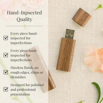 Walnut Wood Round Cut with Cap USB 3.0 High Speed