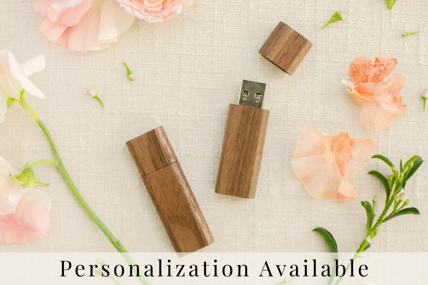 Walnut Wood Round Cut with Cap USB 3.0 High Speed