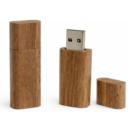 Walnut Wood Round Cut with Cap USB 3.0 High Speed