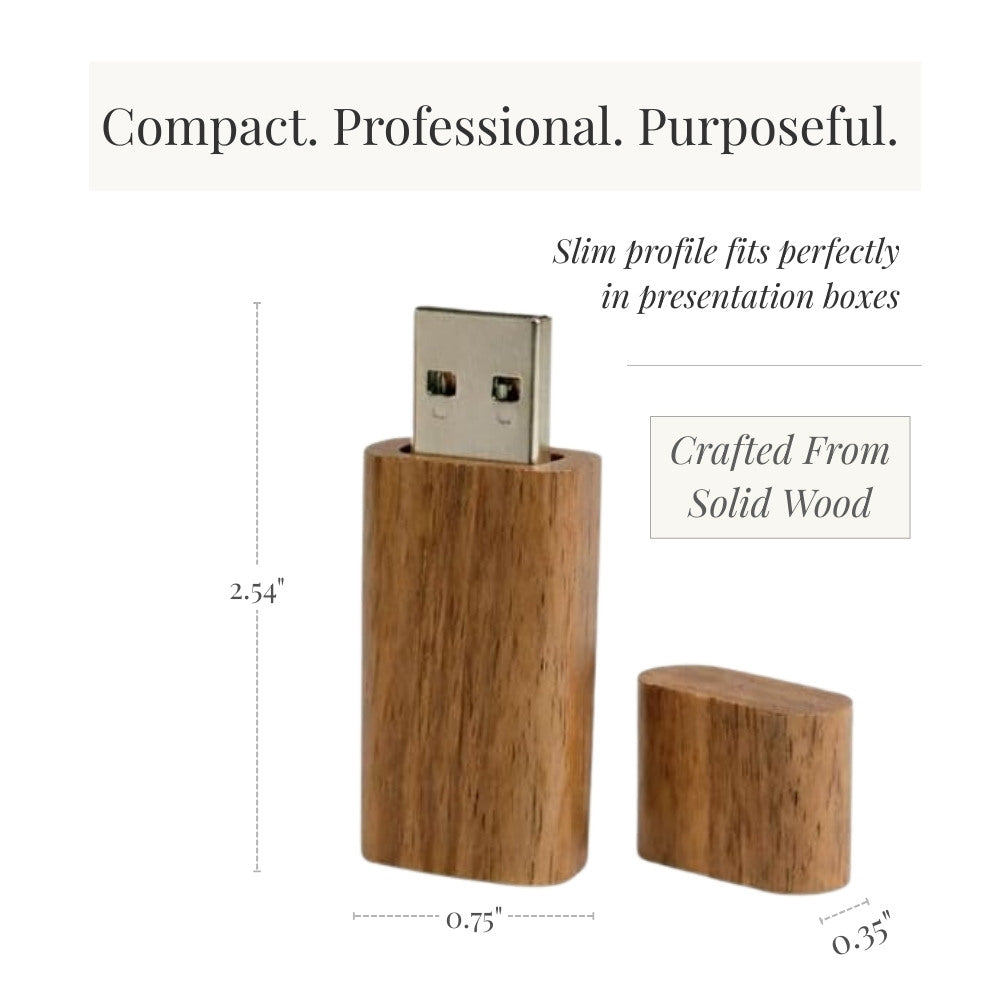 Walnut Wood Round Cut with Cap USB 3.0 High Speed