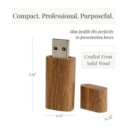 Walnut Wood Round Cut with Cap USB 3.0 High Speed
