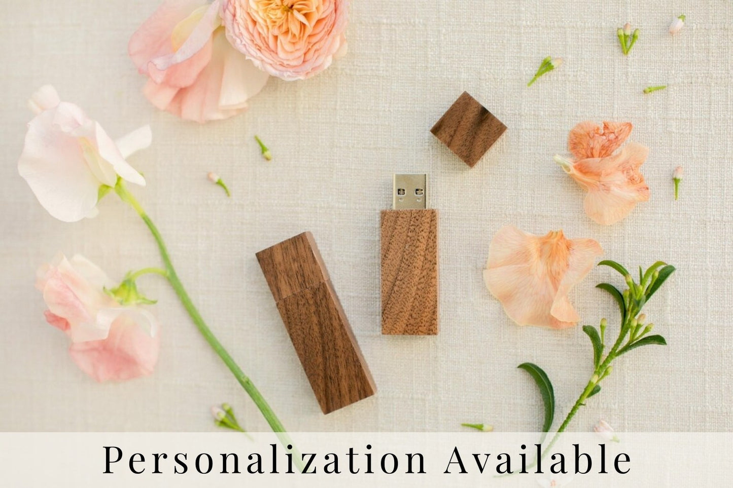 Walnut Wood Square Cut with Cap USB 3.0 High Speed