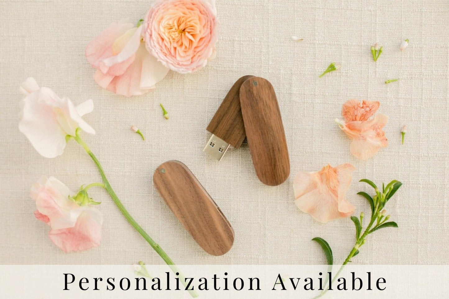Walnut Wood Round Cut with Swivel USB 3.0 High Speed