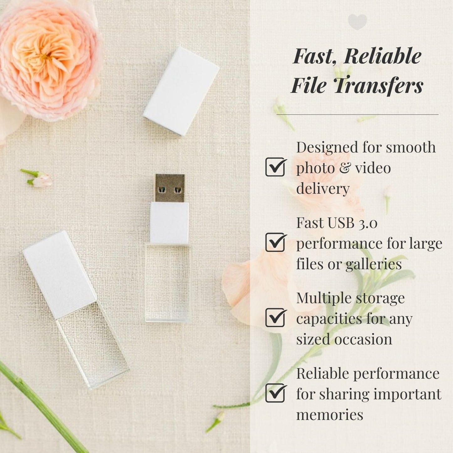 White Crystal USB 3.0 High Speed