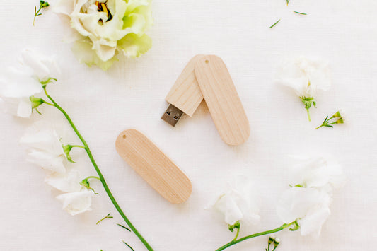 Maple Wood Round Cut with Swivel USB 3.0 High Speed