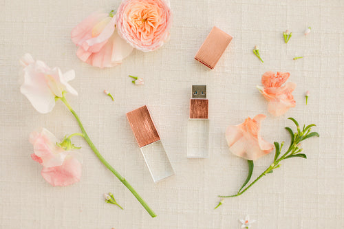 Brushed Rose Gold Crystal USB 3.0 High Speed